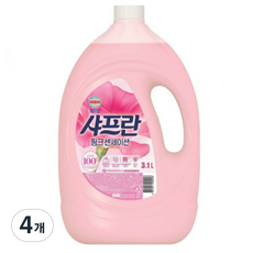 샤프란 섬유유연제 핑크 센세이션 본품, 3.1L, 4개
