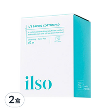 ilso 1/3 小資化妝棉 40片 2盒, 節省化妝水, 輕柔親膚, 小資族必備