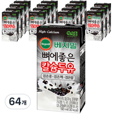 베지밀 뼈에좋은 칼슘두유 검은 콩 깨 쌀, 190ml, 64개