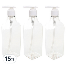 병도매닷컴 DNS500 디스펜서 500ml 3개, 용기(사각투명), 캡(206흰색), 15개