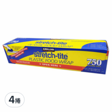 Kirkland 科克蘭 stretch-tite 保鮮膜, 750平方英尺, 特殊滑刀設計, 不含雙酚A, 4捲