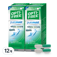 옵티프리 퓨어모이스트 렌즈세정액 + 렌즈케이스, 300ml, 12개