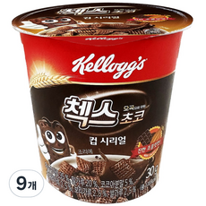 켈로그 첵스초코 컵 시리얼, 30g, 9개