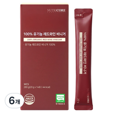 뉴트리코어 100% 유기농 레드와인 비니거 14p, 280g, 6개