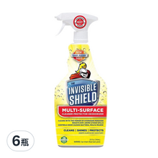 INVISIBLE SHIELD 奈米撥水亮光清潔劑, 多用途抗菌除臭型，劃時代撥水+清潔二合一, 740ml, 6瓶