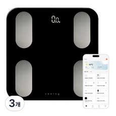 쿠잉전자 스마트 체성분계, SBF-L17BK, 블랙, 3개