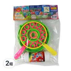 Weolsung 肥皂泡泡玩具組 WSB-189，大圓圈1入+小圓圈1入+泡泡水200毫升1入+泡泡盤1入, 顏色隨機, 2組