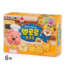 빙그레 뽀로로와친구들 치즈맛 크레커, 65g, 6개