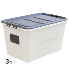 리빙숲 스퀘어 리빙박스 72L, 그레이, 3개