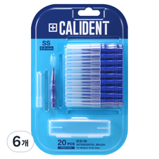 칼리덴트 치간칫솔 SS, 0.8mm, 20개입, 6개