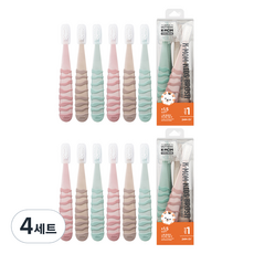 케이맘 키즈 칫솔 1단계, 퍼스트민트 + 퍼스트피치 + 퍼스트브라운, 6개입, 4세트