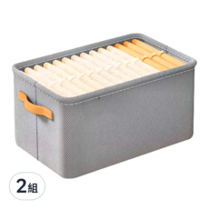 鋼架衣物收納箱 Set 3, 特大, 灰色, 48x28x25cm, 特大(48 x28 x25cm), 2組