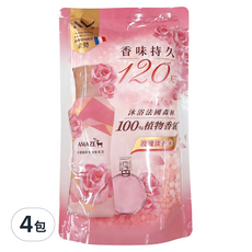 AMAZE 法國植萃衣物香氛豆補充包 玫瑰淡香水 350毫升, 350ml, 4包