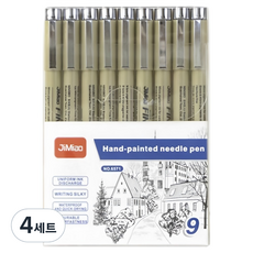 ABM書法繪圖筆 9種組, 4組, 單色