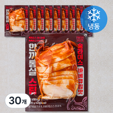 한끼통살 스팀 슬라이스 바베큐립맛 닭가슴살 (냉동), 100g, 1개입, 30개 100g, 30개