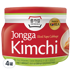JONGGA 宗家府 泡菜 白菜切塊, 經典原味 甜酸辣平衡, 300g, 4罐