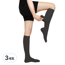 원더워크 프리미엄 의료용 이지 발막힘 압박스타킹 블랙, 3세트