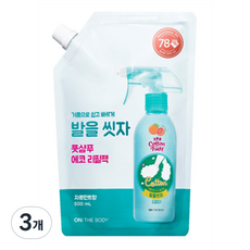 온더바디 코튼풋 발을씻자 풋샴푸 자몽민트향 리필 500ml, 1개입, 3개