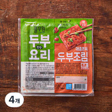 풀무원 1분완성 매콤쫀득양념 두부조림 밀키트, 175g, 4개