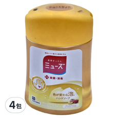 Muse 感應式泡沫給皂機專用補充液 250ml, 顏色變化泡沫洗手液, 蜜桃玫瑰, 4瓶