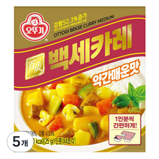 오뚜기 백세카레 고형 약간매운맛, 100g, 5개