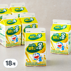 남양유업 우유 듬뿍 바나나에몽, 200ml, 18개