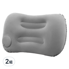 G386 按壓自動充氣枕 Set 2, 48 x 32cm, 126g, 2入1組, 灰色, 2組