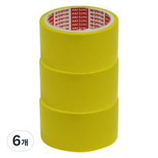 혜성테이프 칼라 마스킹테이프 종이테이프 노랑 48mm(폭) x 15M_3개입, 6개