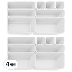 아리코 조립식 다용도 서랍정리함, 화이트, 4세트
