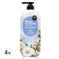온더바디 리얼 모이스처 바디워시 웜 코튼향, 900g, 4개