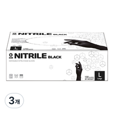 지클럽 니트릴 장갑 100p, 블랙, 대(L), 3개