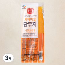 하선정 국내산무 치자 이절 단무지 4무, 400g, 3개