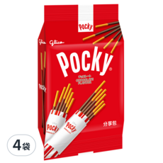 glico 格力高 Pocky 百奇 巧克力棒分享包, 4袋, 81g
