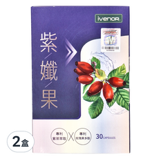 ivenoR 紫茶 + 玫瑰果膠囊 Set, 30粒, 30顆, 500mg, 2盒