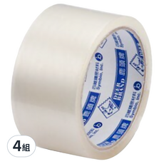 DEER BRAND 鹿頭牌 OPP 超透明膠帶 60mm x 40Y，一組6捲, 透明, 4組