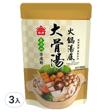 義美 大骨湯火鍋湯底750g/包,3入-濃郁醇厚湯頭，無添加防腐劑, 750g, 3包