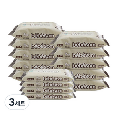 베베솜 순면100 유아 건티슈 휴대용 10p x 4팩 + 20p x 10팩 세트, 3세트