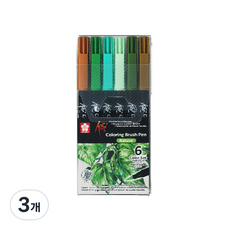 SAKURA Koi 著色筆刷 6色組, 04 自然, 3個