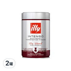 illy 意利咖啡 深焙濾泡咖啡粉, 100% 阿拉比加咖啡豆, 咖啡因含量1.8%以下, 250g, 2罐