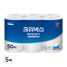 크리넥스 에어셀 스탠다드 1겹 롤화장지, 50m, 12롤, 5개
