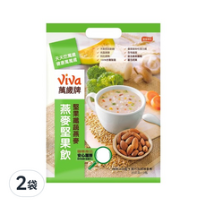 ViVa 萬歲牌 燕麥堅果飲 纖蔬燕麥, 原果研磨 顆粒口感, 含膳食纖維 (32公克x10包), 32g, 10包, 2袋