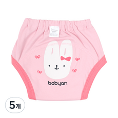 베이비앙 배변훈련팬티 4중방수, 리본토끼, 5개