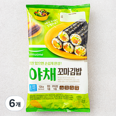 풀무원 꼬마 야채김밥 세트, 124g, 6개