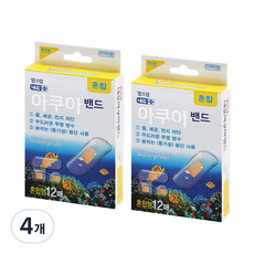 네오 맘스덤 아쿠아 투명방수 밴드 국산 PU 원단 혼합 12p, 12개입, 4개