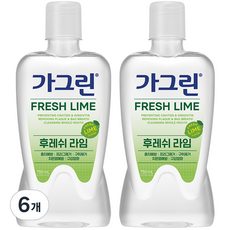 가그린 후레쉬 라임 구강청결제, 750ml, 6개