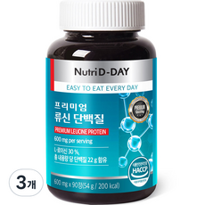 뉴트리디데이 프리미엄 류신 단백질, 90정, 54g, 3개