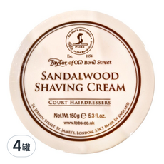 Taylor of Old Bond Street 經典檀香 刮鬍膏, Sandalwood Shaving Cream 150g, 4罐