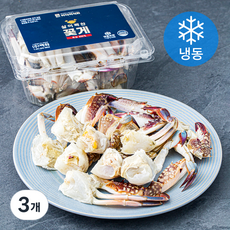 바다미식회 살이꽉찬 국내산 손질꽃게 4절 (냉동), 300g, 3개