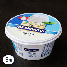 암브로시 리코타 치즈, 3개, 250g