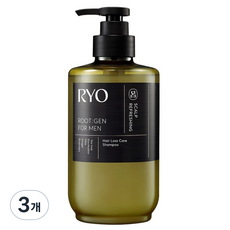 려 남성용 루트젠 약산성 단백질 두피 탈모 샴푸 베르가못 앤 라벤더향, 3개, 515ml